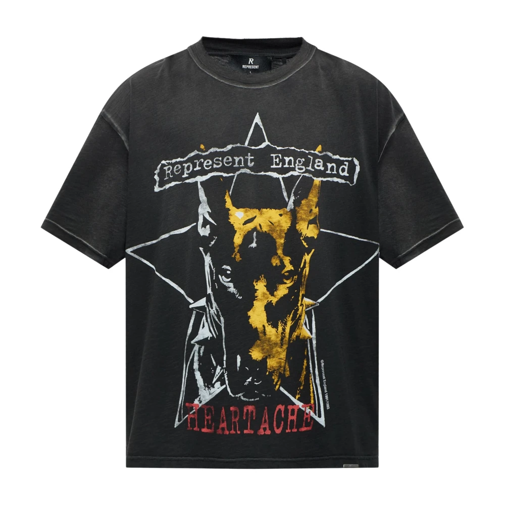 Represent , T-Shirts, Male, Black, L, T-Shirt With A Colorful Print - Image 1