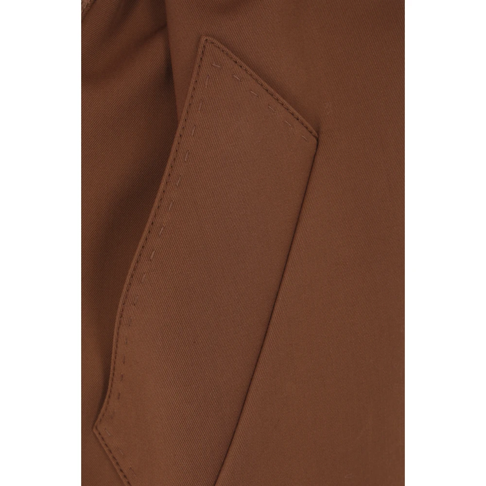 Max Mara Bruine Oversize Wollen Trenchcoat Brown Dames