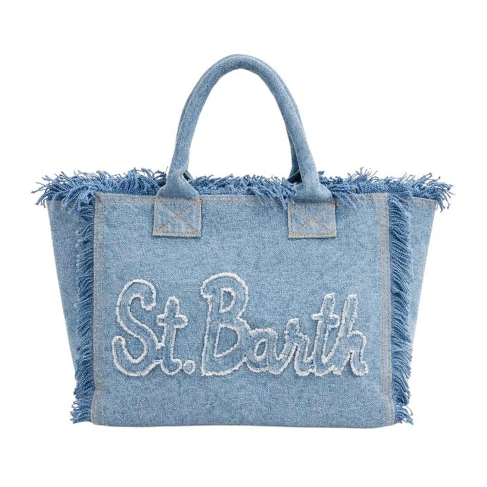 Mc2 Saint Barth Unisex Blue Shopping Bags, One Size, Vanity Patch - Shoulder Bag