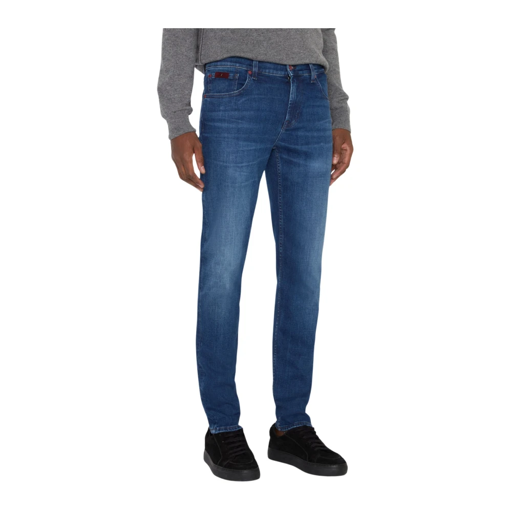 7 For All Mankind Slim Fit Jeans Donkerblauw Blue Heren