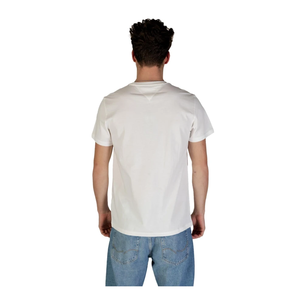 Tommy Jeans Beige Bedrukt Katoenen T-shirt voor Mannen Beige Heren