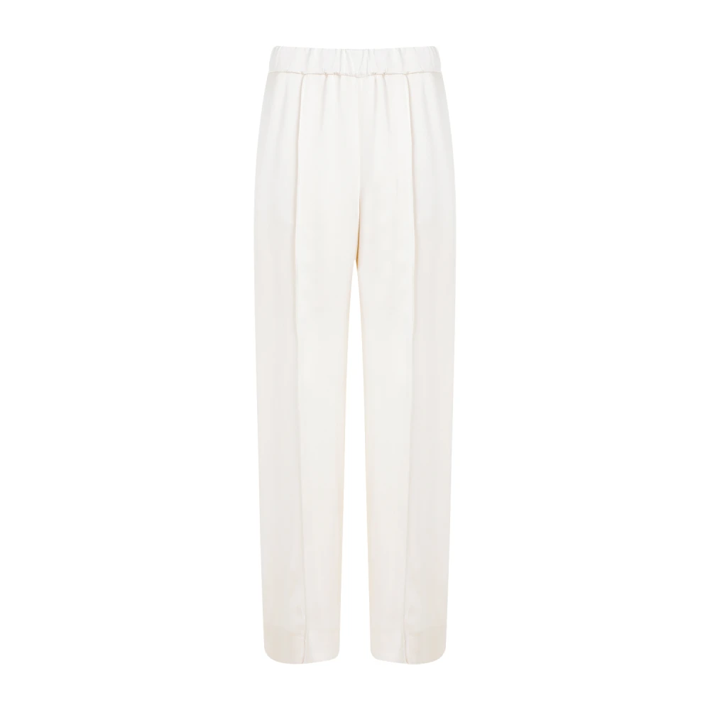 Jil Sander Nude Viscose Straight Leg Broek Beige Dames