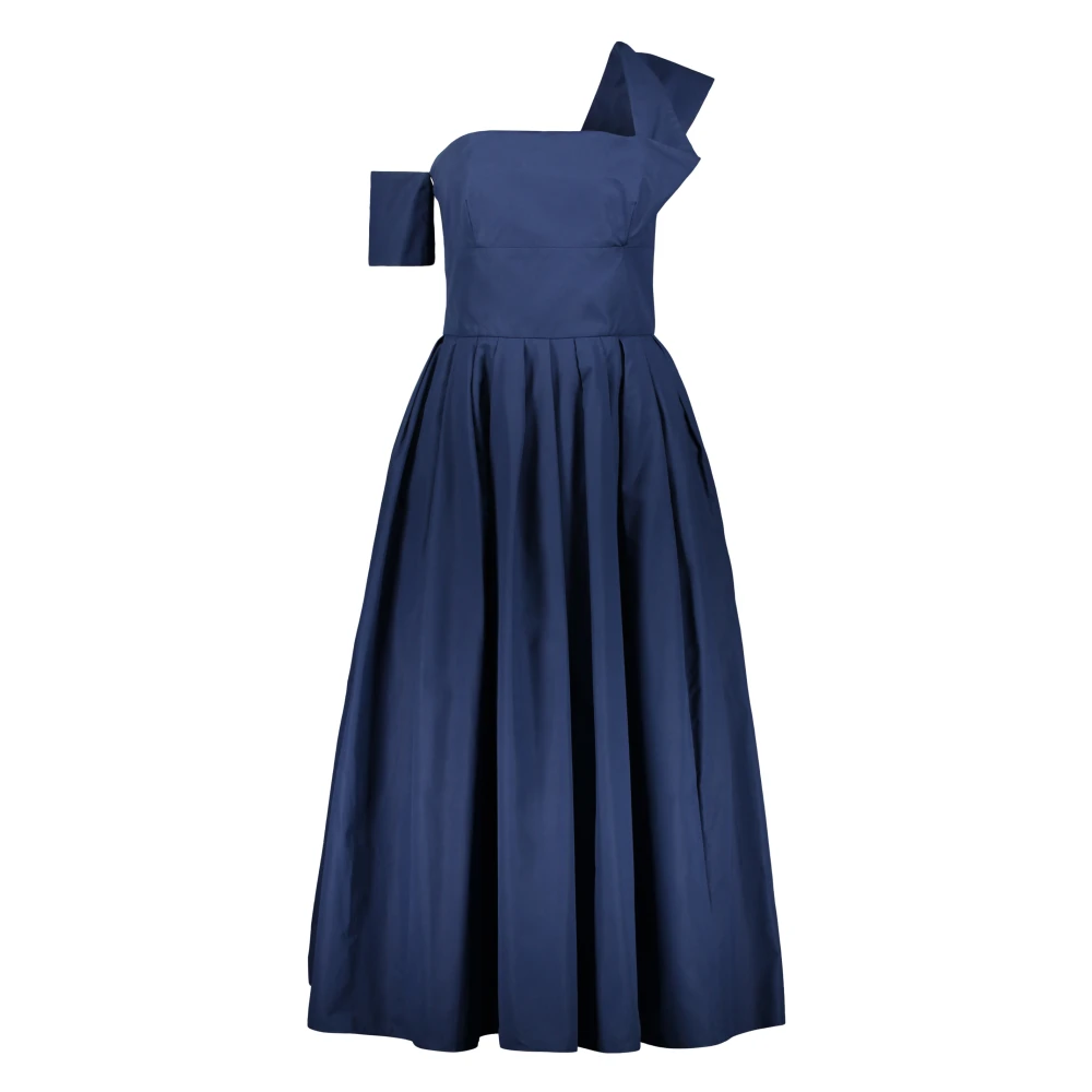 Alexander mcqueen Katoenen Flared Rok Midi Jurk Blue Dames