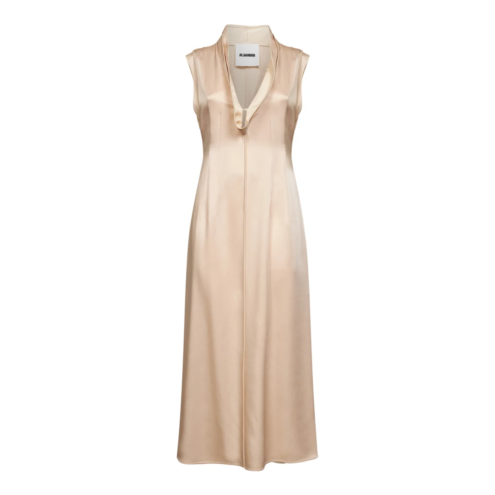 Jil Sander Vrouw Roze Kleedjes Dames, S, Midi-Jurk