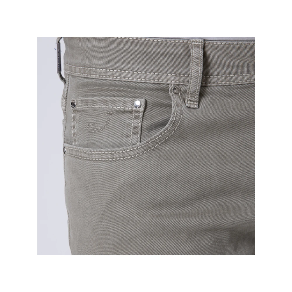 Jacob Cohën Slim Comfortabele Taupe Katoenen Jeans Gray Heren