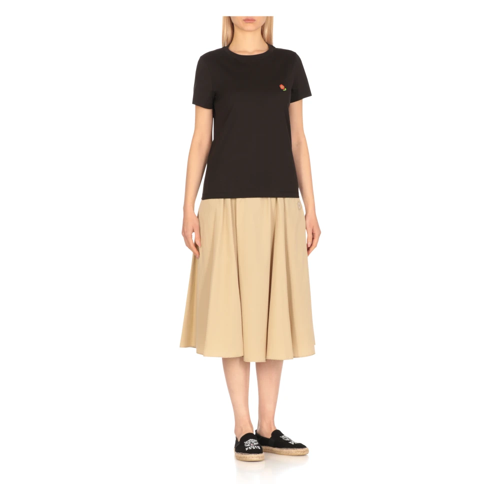 Kenzo Zwart Bloemlogo T-shirt Black Dames