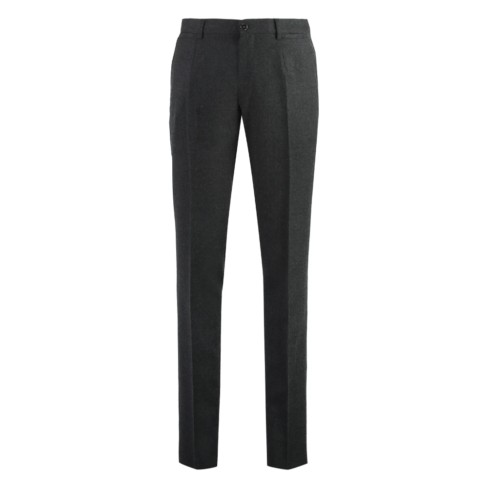 Dolce & Gabbana Stretch wollen broek met zakken Gray Heren