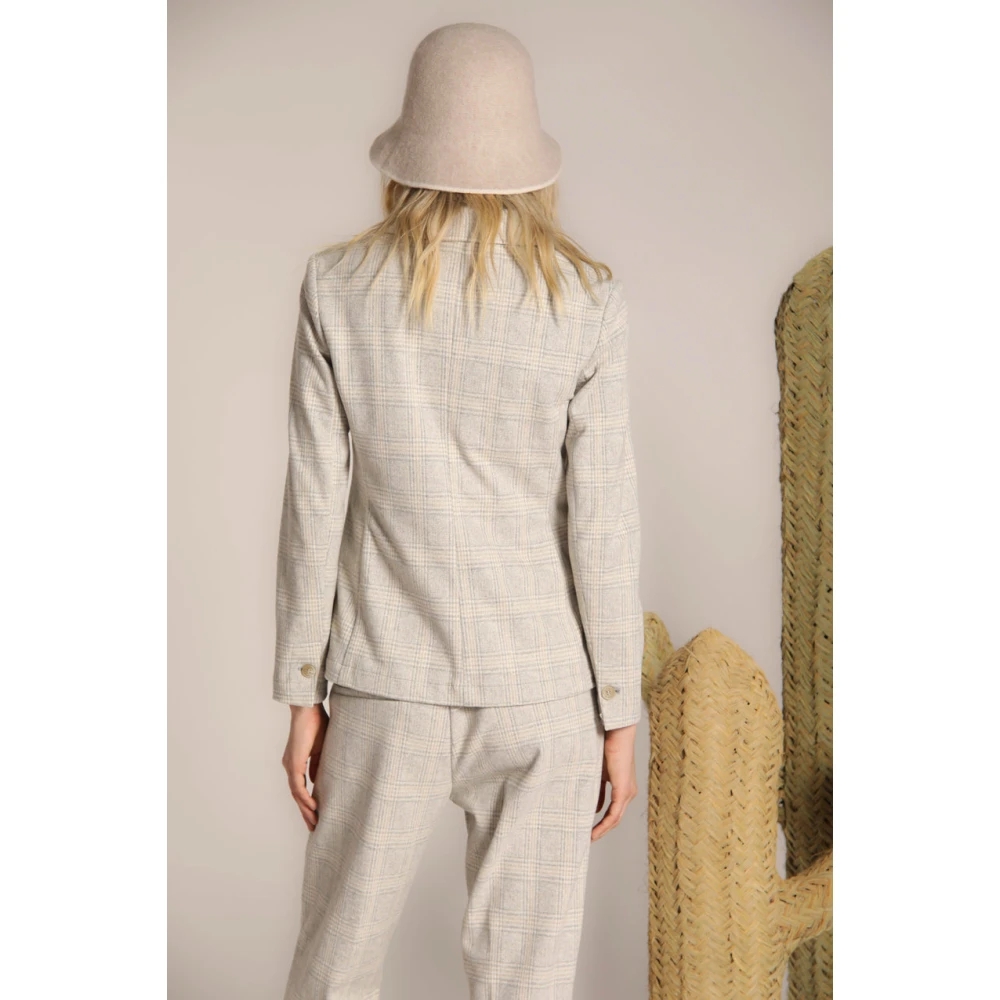 Mason's Helena Damesblazer met Glen Check Patroon Gray Dames