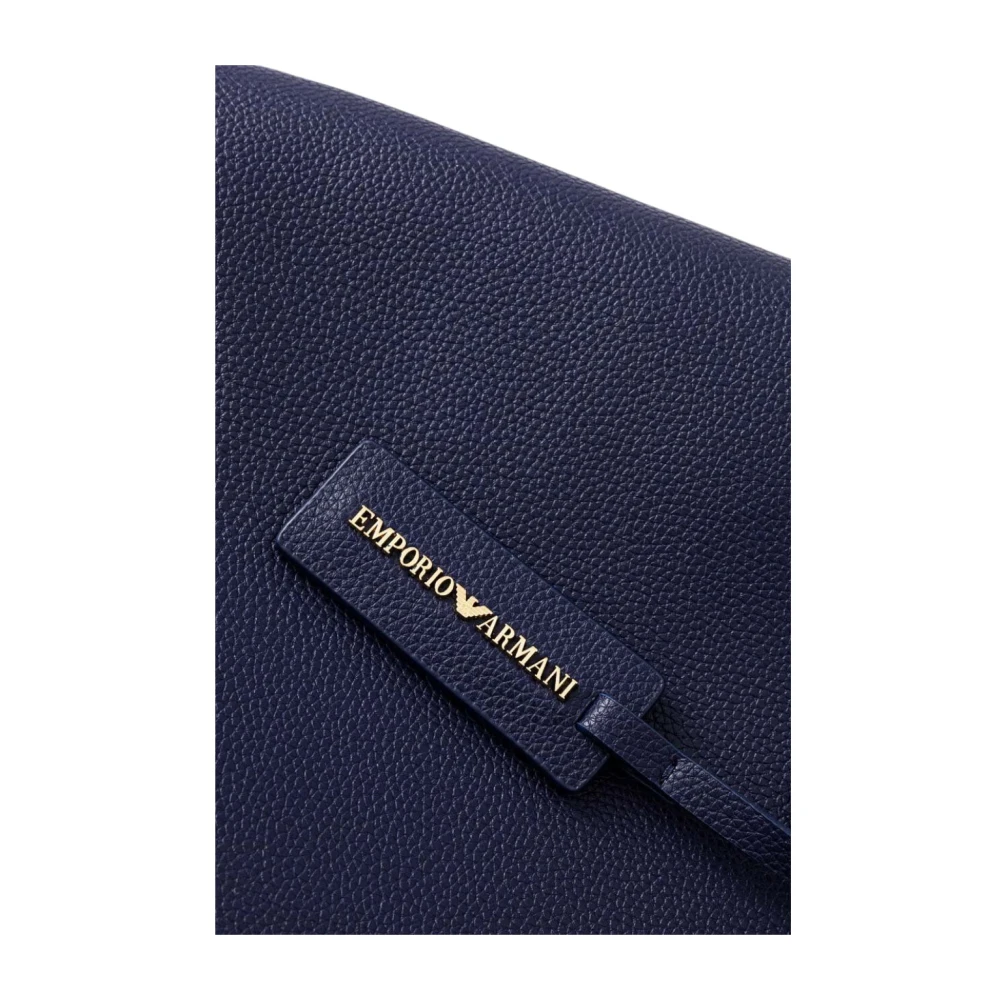 Emporio Armani Stijlvolle Leren Tas Blue Dames