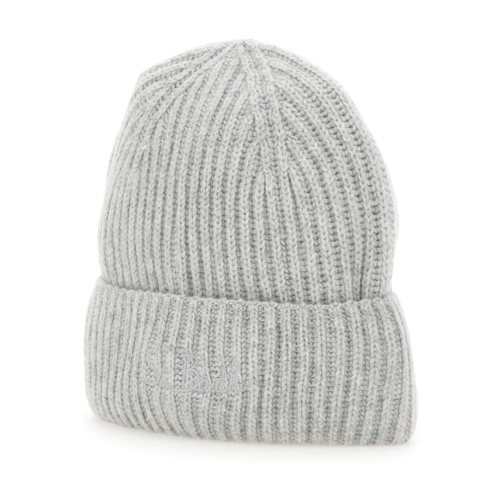 MC2 Saint Barth Grijze Wol Kasjmier Geribbelde Muts Gray Dames