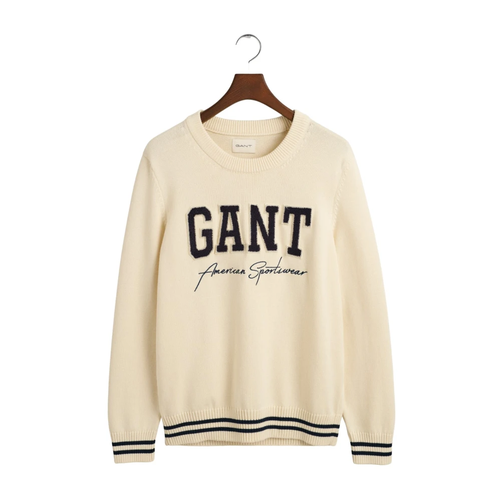 Gant Collegiate Half-Zip Sweater Beige Dames