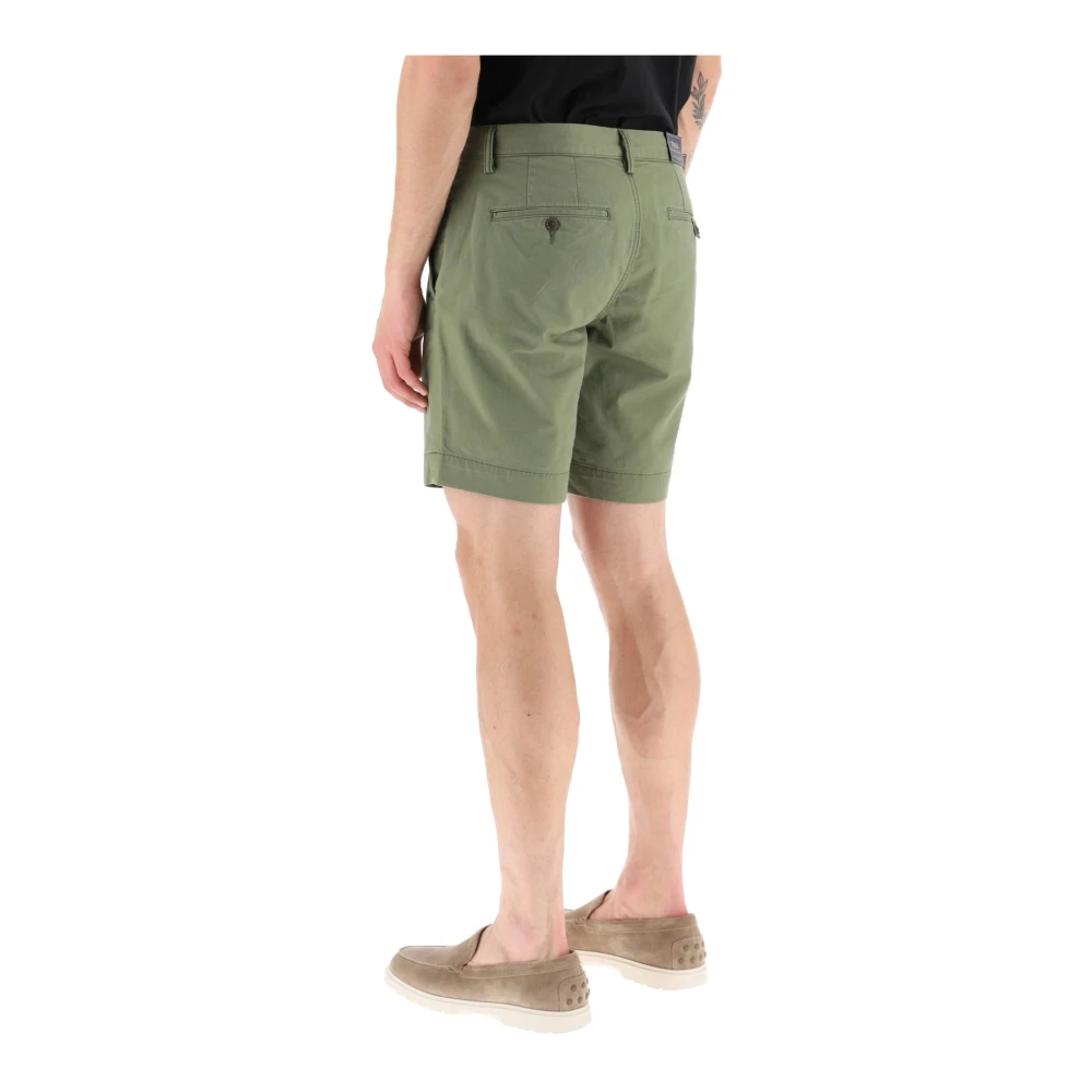 Polo Ralph Lauren Stretch Chino Shorts met Verborgen Sluiting Green Heren
