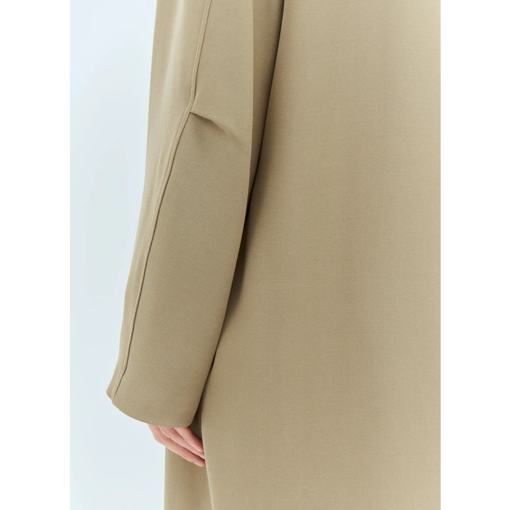 The Row Wollen Lange Jas Staande Kraag Beige Heren
