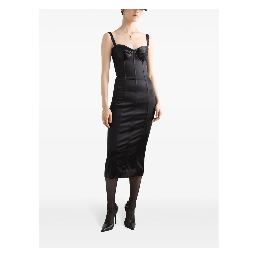 Dolce & Gabbana Zwarte Jurk met Sweetheart Halslijn Black Dames