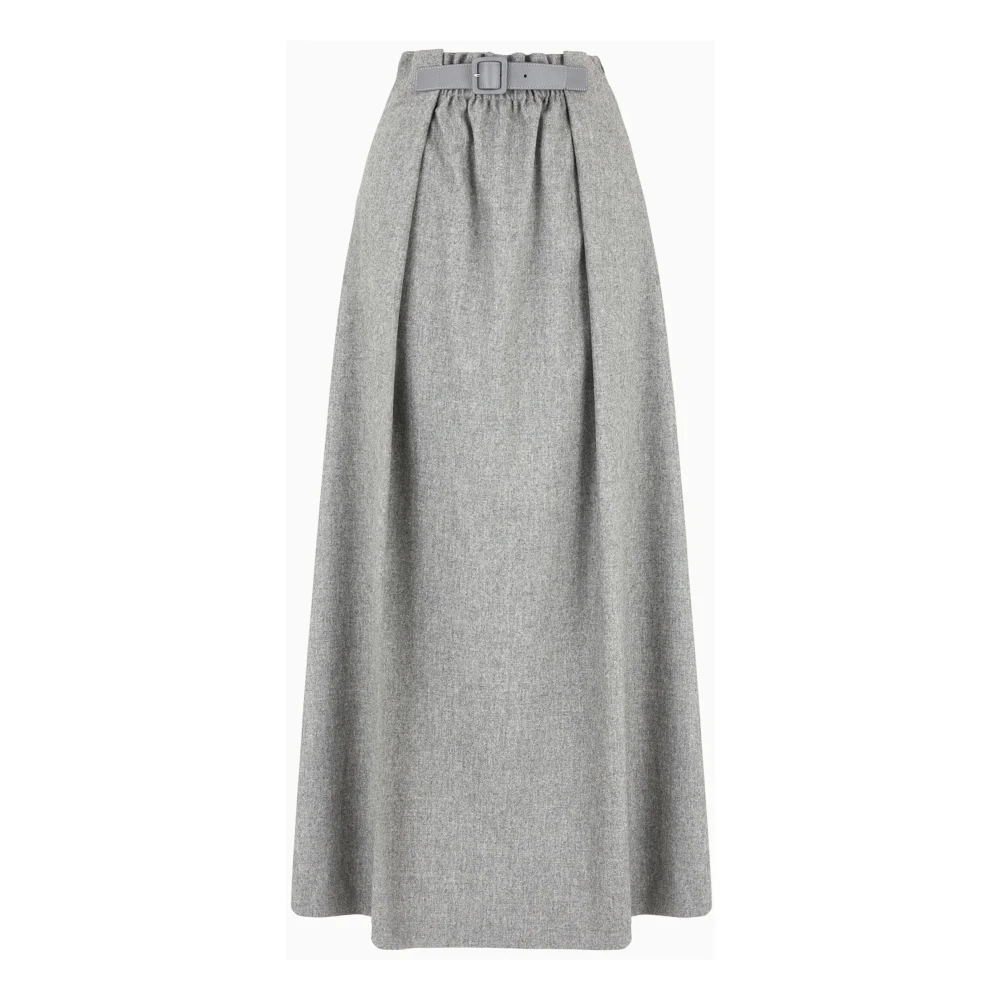 Emporio Armani Grijze wollen A-lijn rok Gray Dames