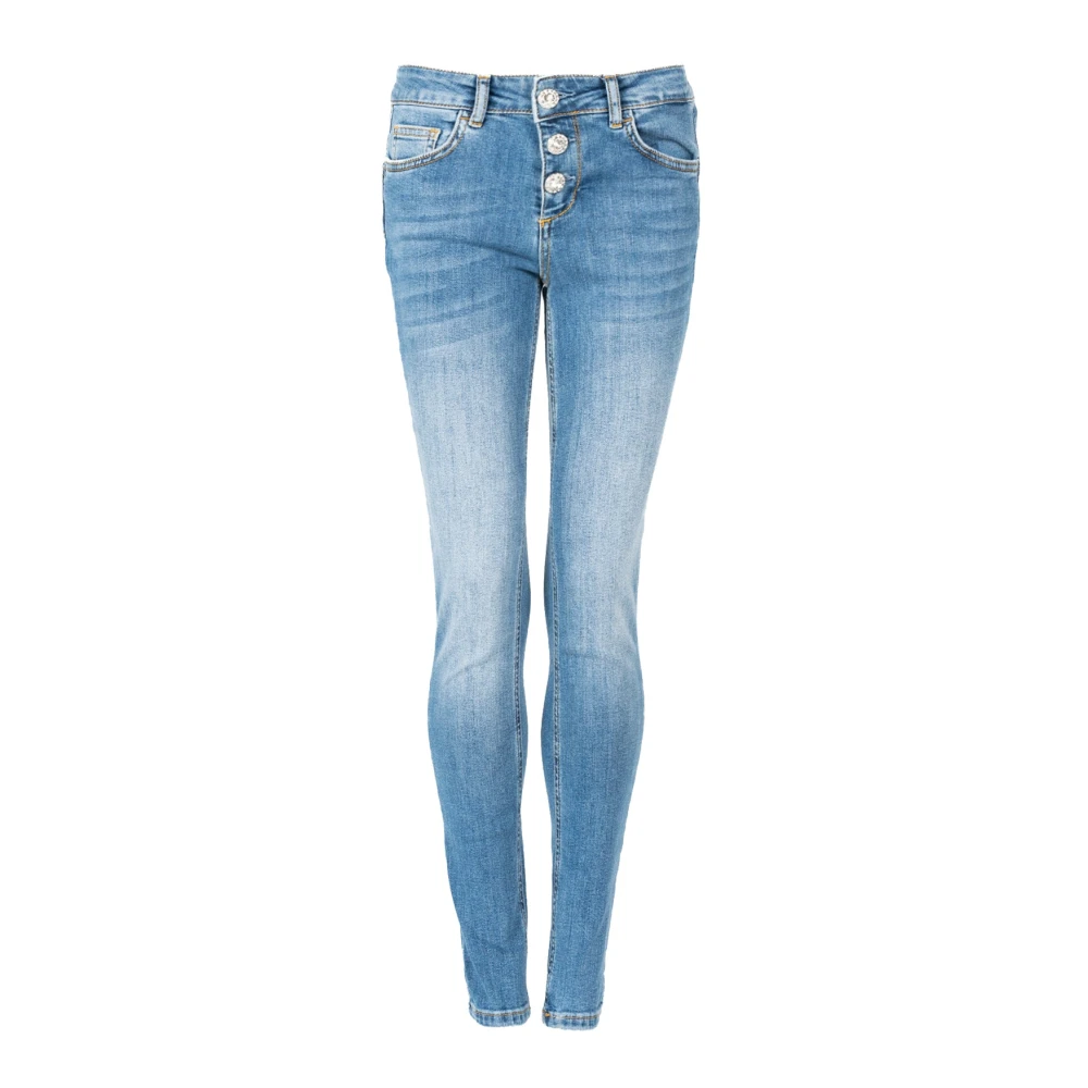 Liu Jo Slim Fit Button-Fly Jeans Blue Dames