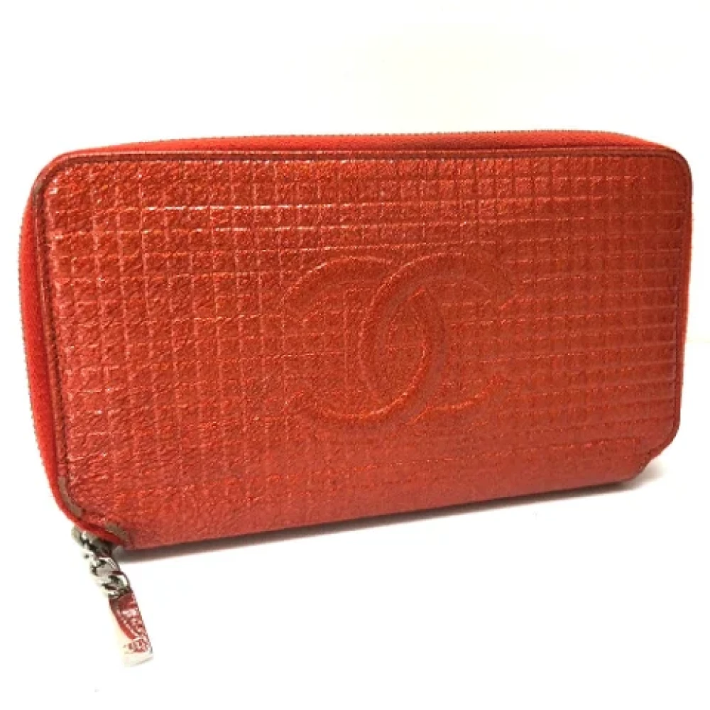 Chanel Vintage Pre-owned Leather wallets Orange Dames