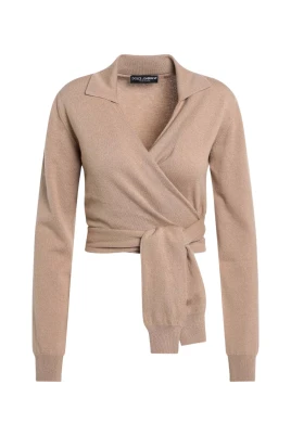 Beige Sweaters V-Ringad Stil