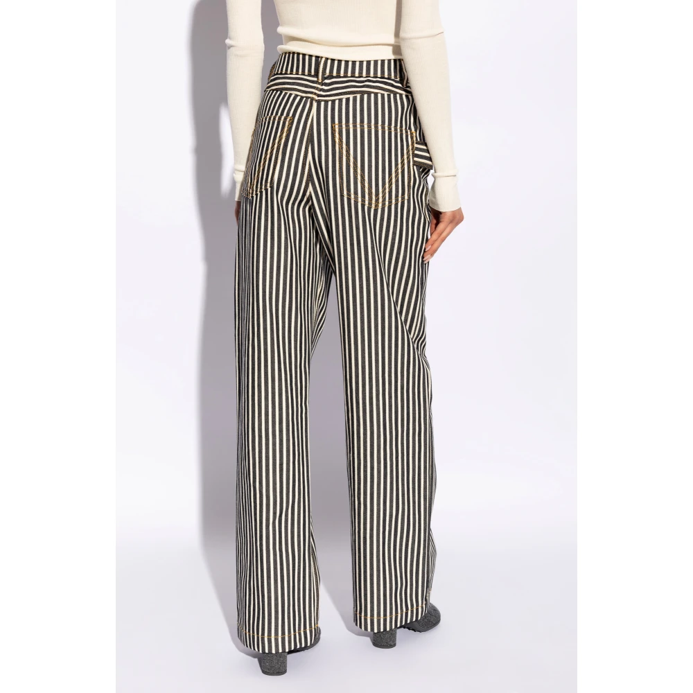 Bottega Veneta Gestreepte Patroon Jeans Black Dames
