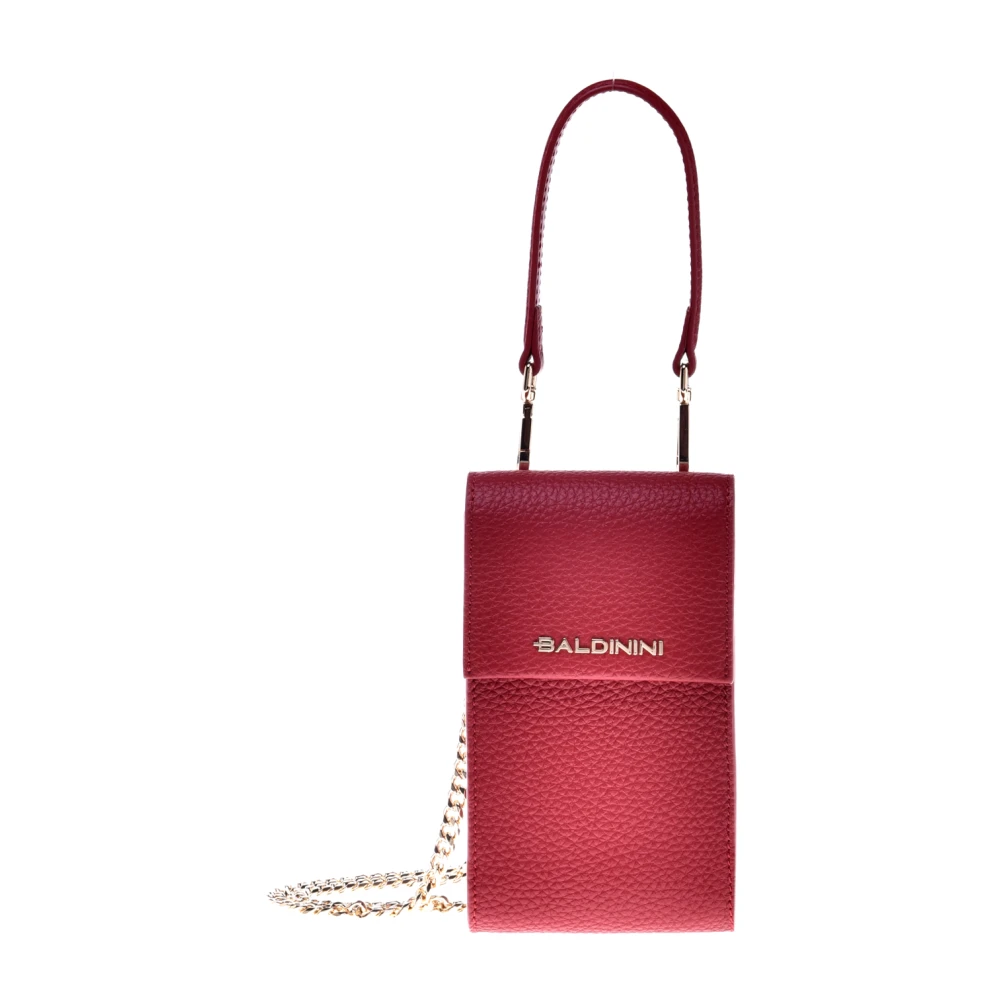 Baldinini Phone holder in red tumbled leather Red Dames