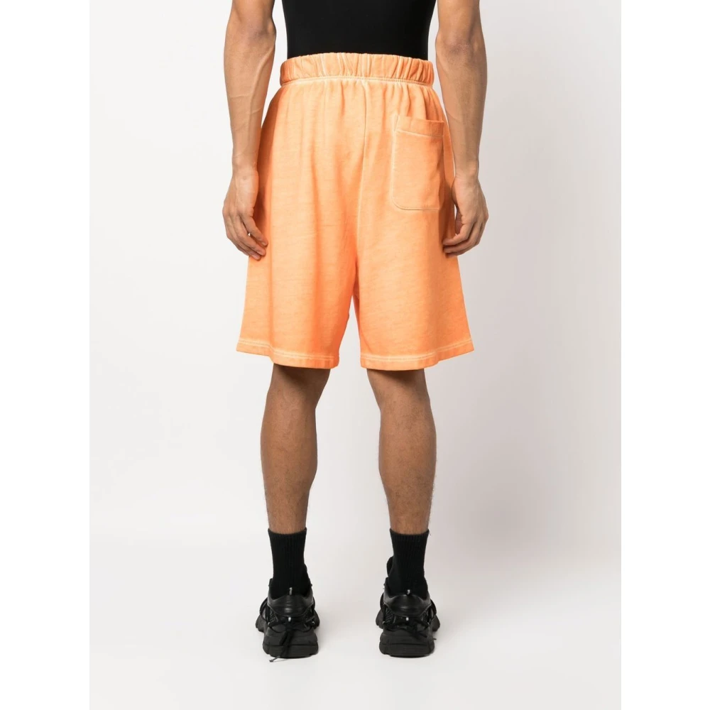 Marcelo Burlon Zonsondergang Cross Over Sweatshorts 2025 Oranje Rood Orange Heren