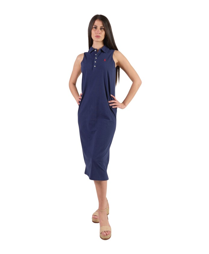 robe-bleue-en-coton-stretch-pour-femme