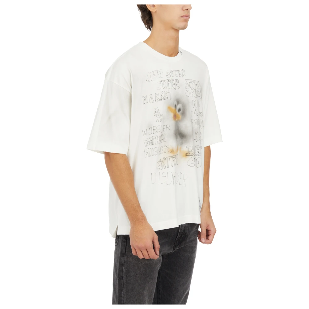 Mihara Yasuhiro Versleten Katoenen T-Shirt White Heren