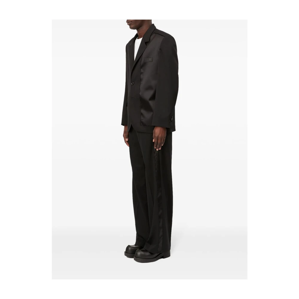 MM6 Maison Margiela Zwarte wollen blend enkelrijig jasje Black Heren