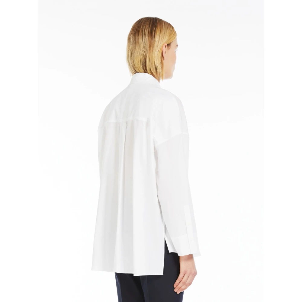 Max Mara Witte Katoenen Oxford Overhemd White Dames