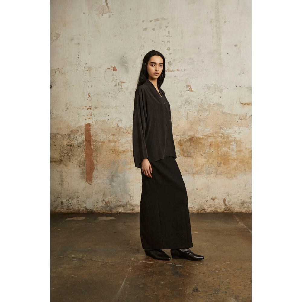 Cortana Zwarte lange rok Black Dames
