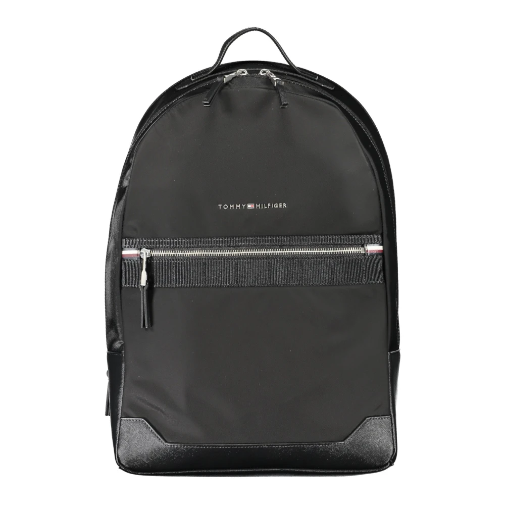 Tommy Hilfiger Zwarte heren rugzak met laptopvak Black Heren