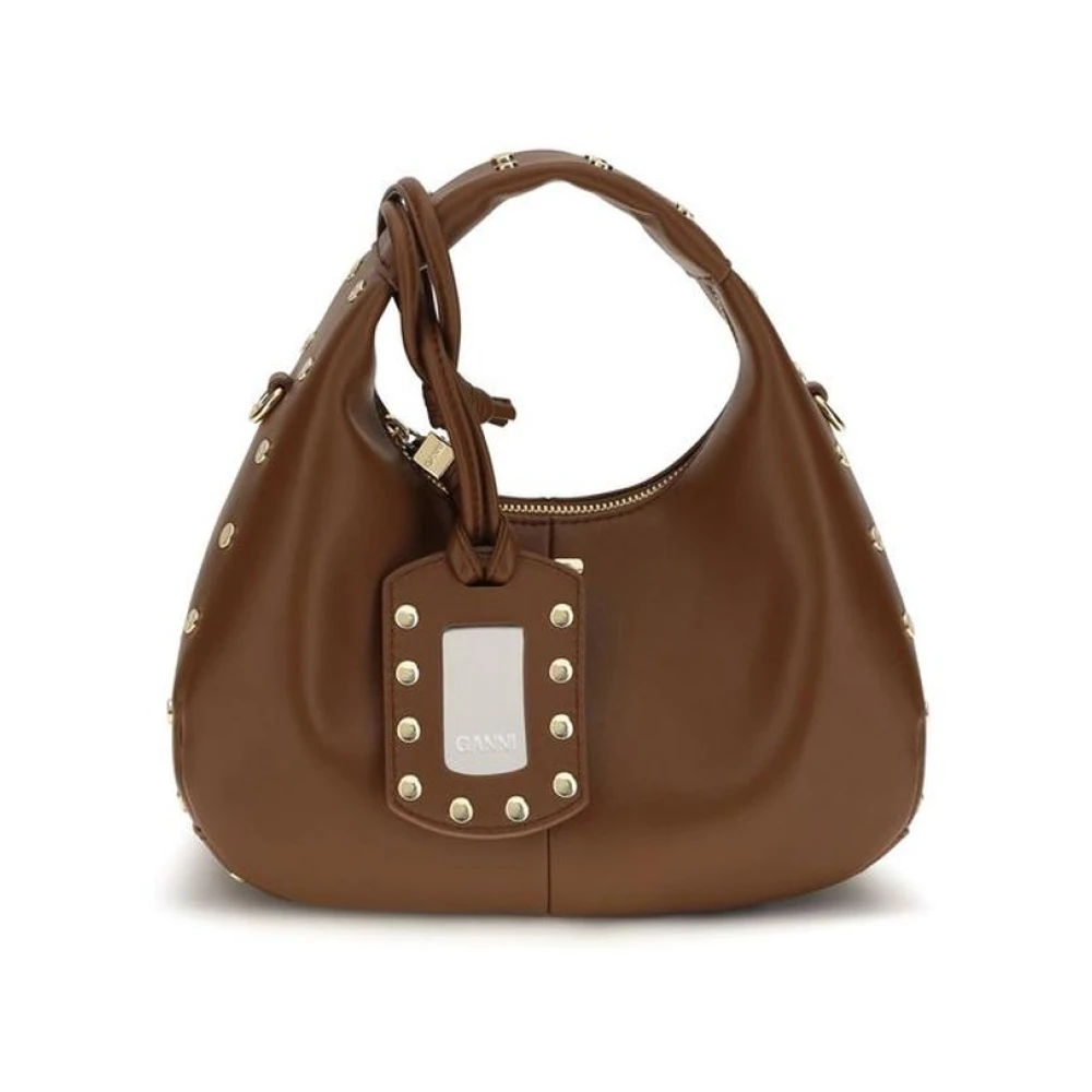 Ganni , Mini Bags, Female, Brown, One Size, Hobo Mini Studs - Image 4