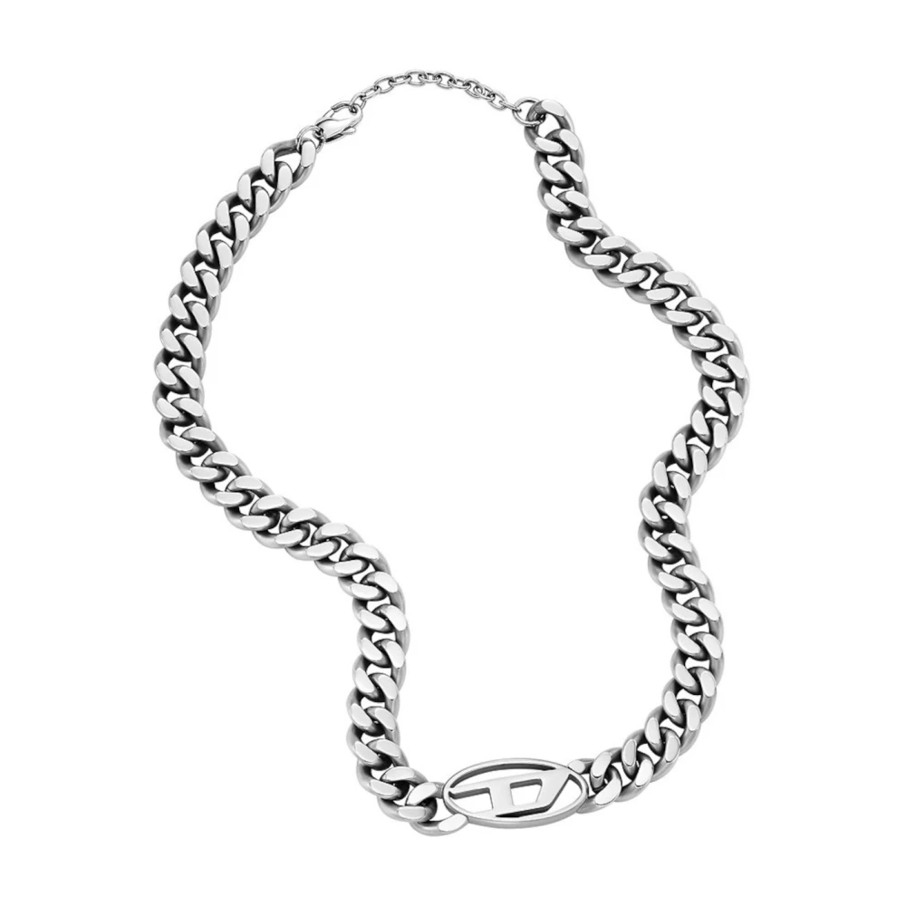 Diesel Uomo Grigio - Collana In Acciaio Inossidabile Argento Per - Accessories - One Size