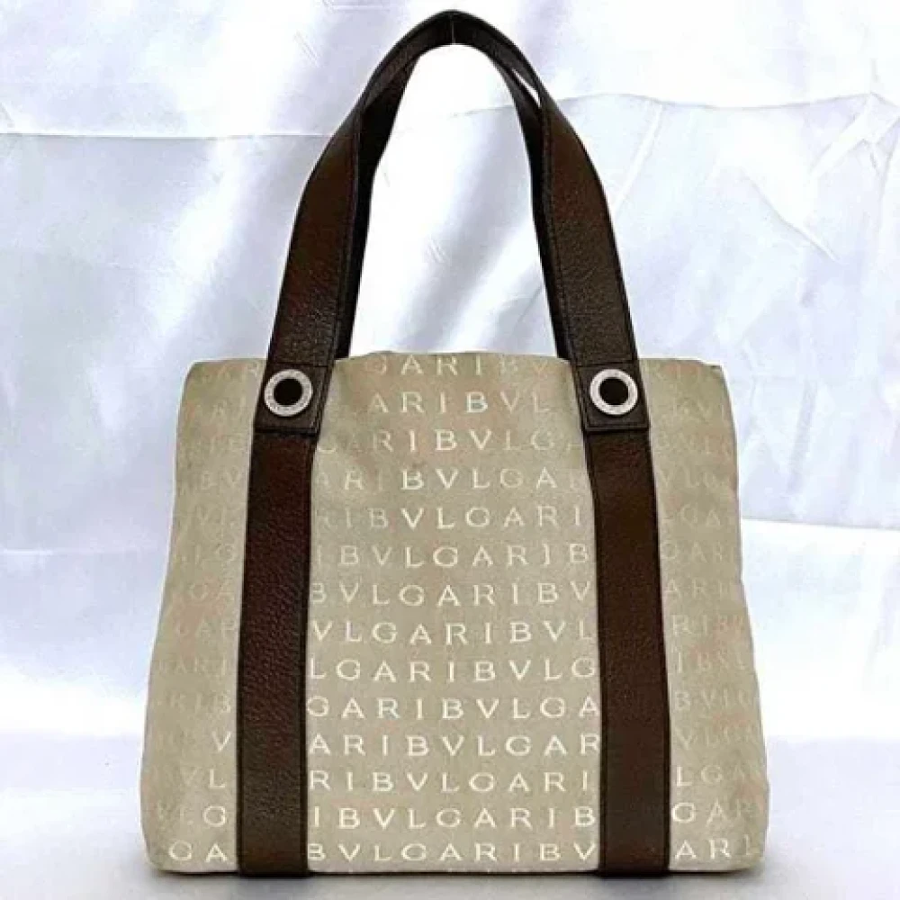 Bvlgari Vintage Pre-owned Leather totes Beige Dames