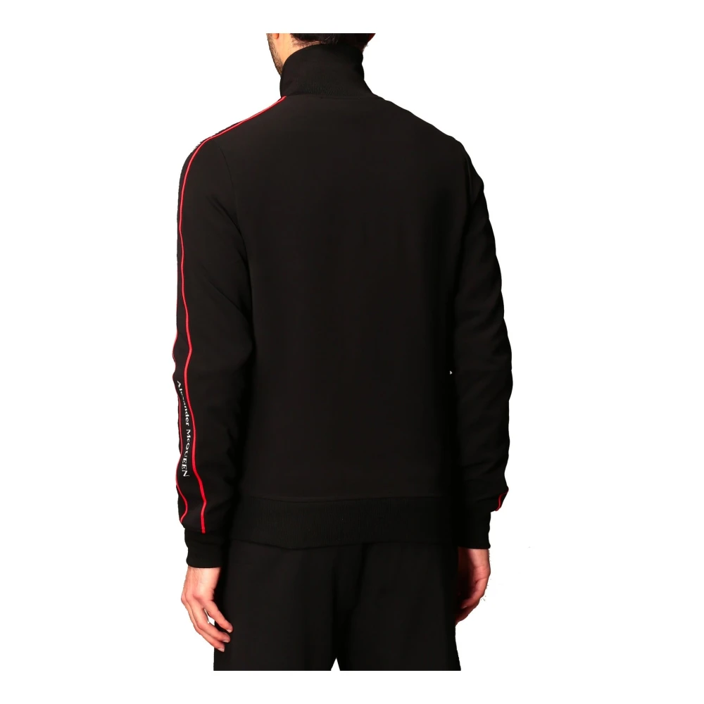 alexander mcqueen Logo Sweatshirt met Zijdetail Black Heren