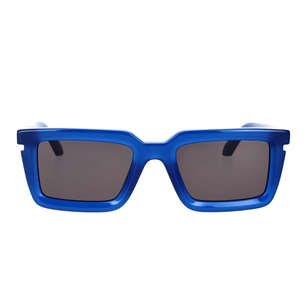 Off White Unisex Blue/White Square Sunglasses With Cut-Out Detail