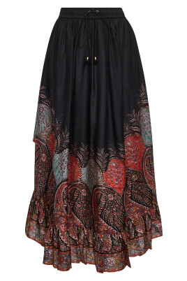 paisley-print-silk-ruffle-skirt