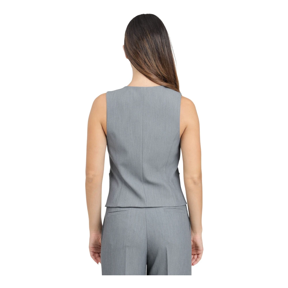 ViCOLO Grijze Damesvest Klassieke Stijl Gray Dames