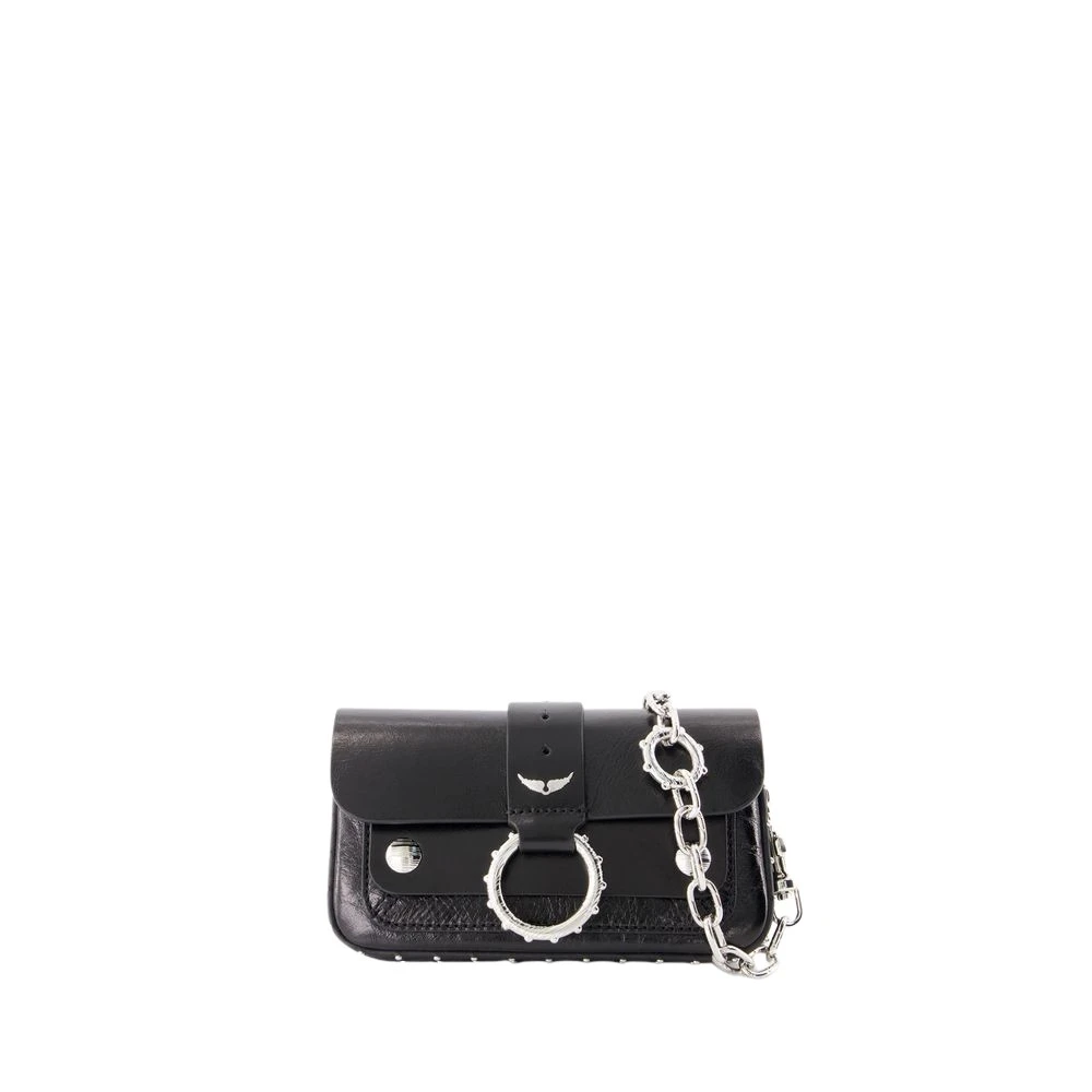 Zadig & Voltaire Zwarte leren crossbody tas Black Dames
