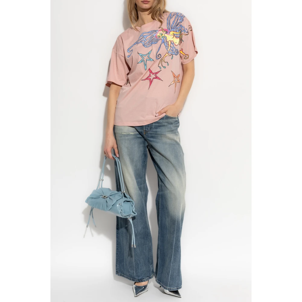 Diesel T-shirt T-Buxt-Q1 Pink Dames