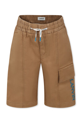 shorts-casual-beige-avec-logo-brode