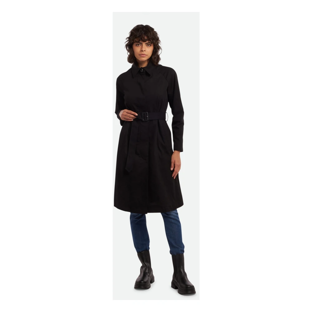 Twinset Klassieke Trenchcoat Zwart Black Dames