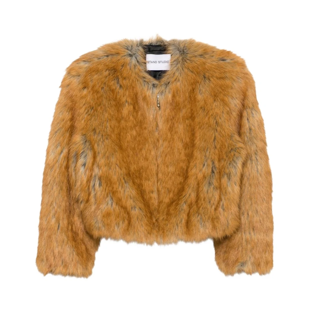 Stand Studio , Faux Fur & Shearling Jackets, Female, Brown, S, Karly Jacket - Image 3