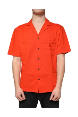 Orange Pikétröja i Bomull med Logotyp