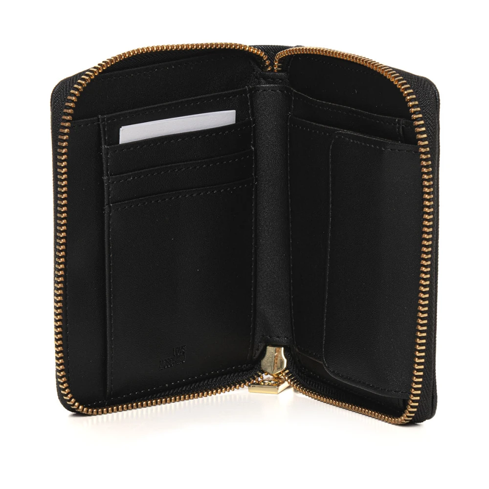 Love Moschino Compacte portemonnee met meerdere vakken Black Dames