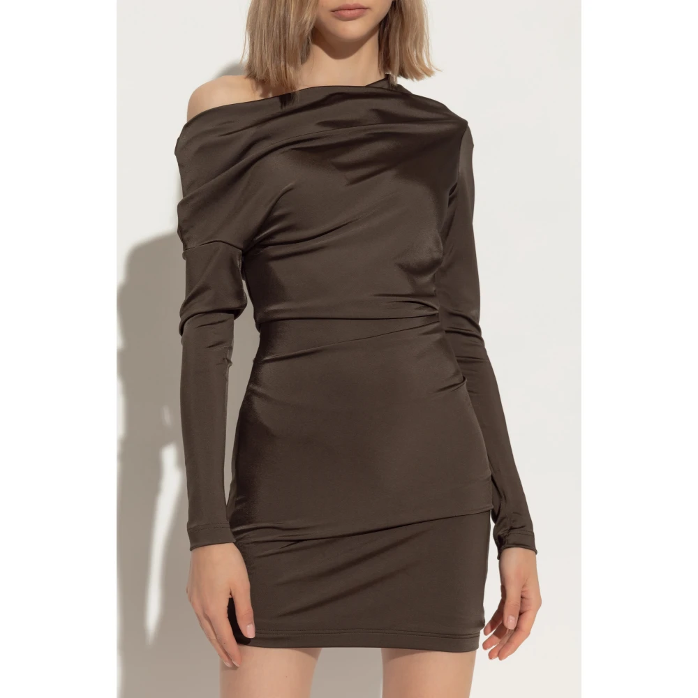 alexander mcqueen Gedrapeerde jurk Brown Dames