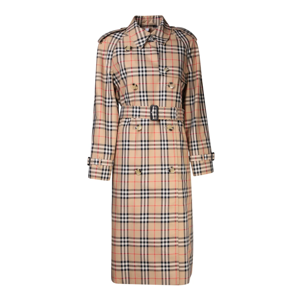 Burberry Femme Beige - Trench-Coat À Carreaux - Manteaux - Taille: 36 Fr