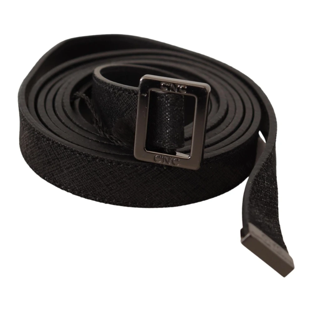 Costume National Unisex Black Belts, One Size, Fashion Belt