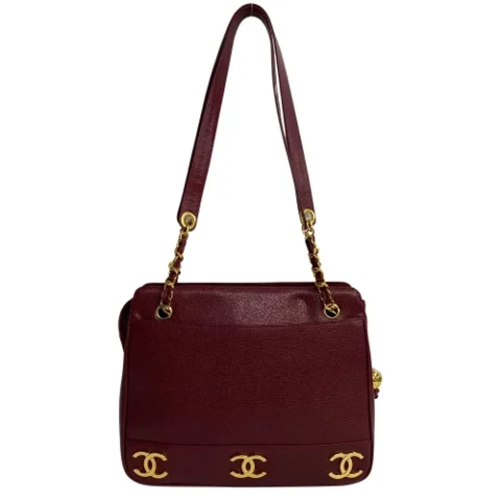 Chanel Vintage Pre-owned Leather totes Red Dames