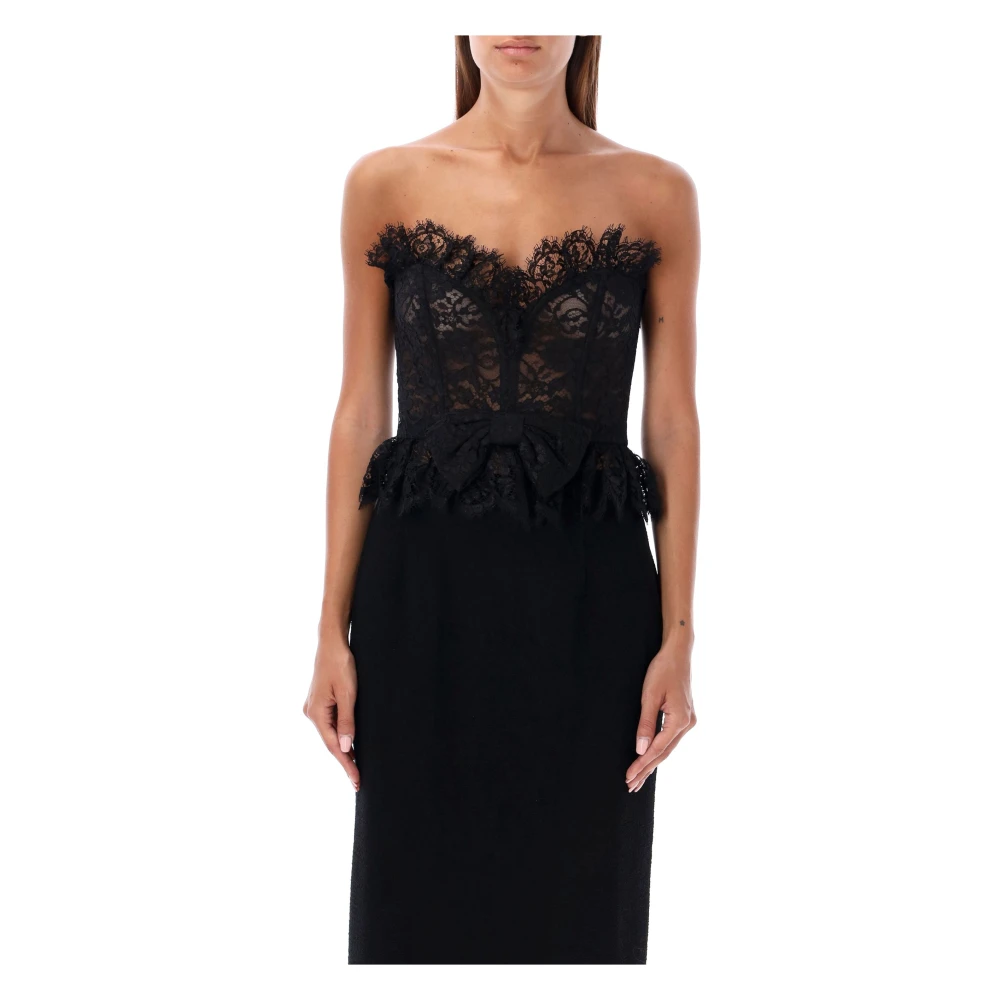 Alessandra Rich Zwart Kant Bustier Top Black Dames